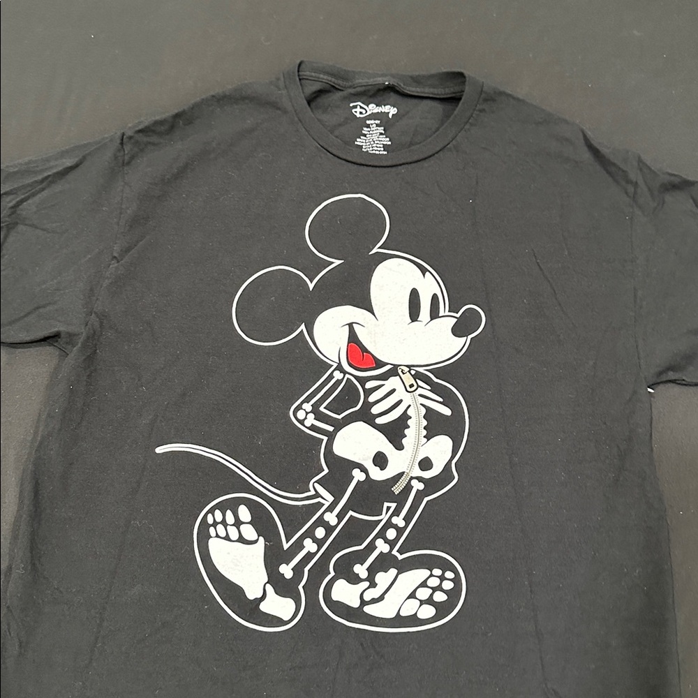 Disney Black Skeleton Mickey Mouse Tee